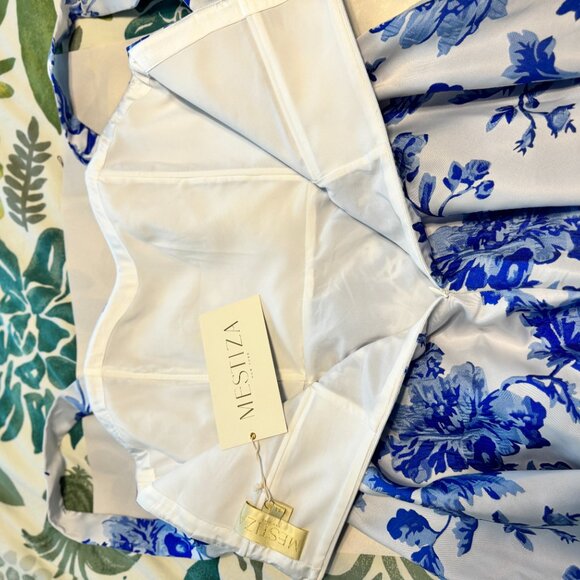 NWT Mestiza New York Puff Puff Floral Blue and white Jacquard Dress - Size 14 - Picture 10 of 14